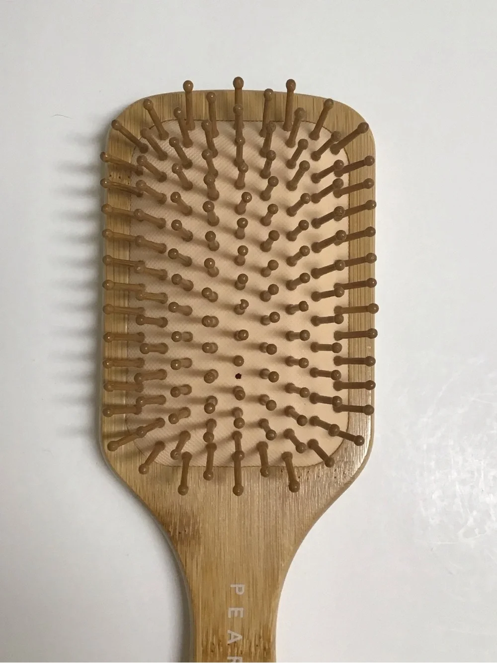BAMBOO Paddle Hair Brush Wood MOTHER OF PEARL Bath Vanity Pearlessence Luxe NEW